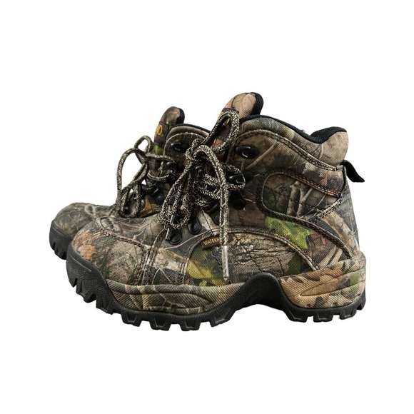 RED HEAD BRAND CAMO CAMOUFLAGE WATERPROOF BOOTS SIZE 4 TRUE TIMBER KANATI - Picture 1 of 7